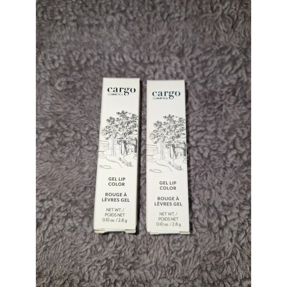 Cargo Cosmetics Gel Lip Color 2pk BARBADOS Coral Lipstick Full Sz .10 Oz/2.8G‎